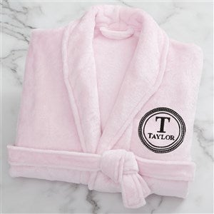 Gentlemans Seal Embroidered Fleece Robe- Pink - 41449-P