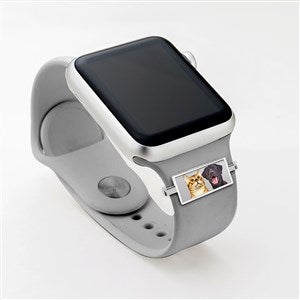 Personalized Smart Watch Photo Rectangle Charm- Sterling Silver - 41458D-SS