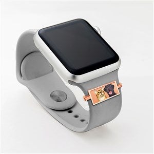 Personalized Smart Watch Photo Rectangle Charm- Rose Gold - 41458D-RG