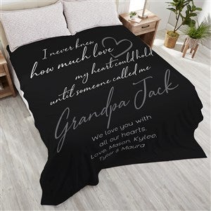 Grandparents Love Personalized 90x108 Plush Fleece Blanket - 41459-King