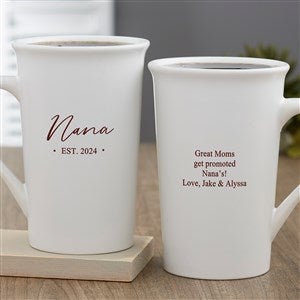 Grandma & Grandpa Established Personalized Latte Mug 16 oz.- White - 41465-U