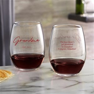 Grandma & Grandpa Established Personalized Stemless Wine Glass - 41471-S