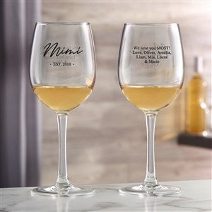 Grandma & Grandpa Established Personalized White Wine Glass - 41471-W