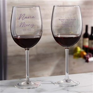 Grandma & Grandpa Established Personalized Red Wine Glass - 41471-R