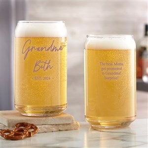Grandma & Grandpa Established Printed 16oz. Beer Can Glass - 41472-B