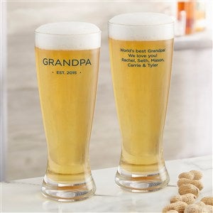 Grandma & Grandpa Date Established Custom Pilsner Glass - 41472-P