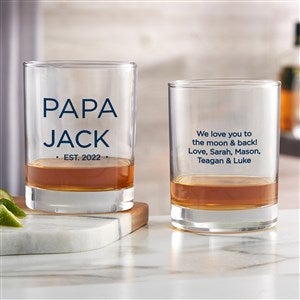 Grandma  Grandpa Established Personalized Photo 14oz. Whiskey Glass - 41473
