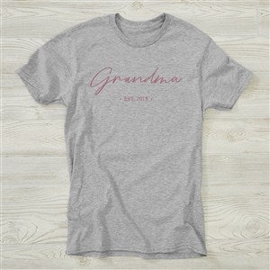 Grandma Established Personalized Hanes® Adult T-Shirt - 41477-AT