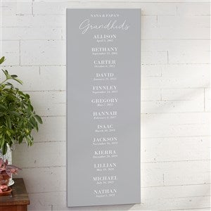 Grandchildren Birthdate Personalized Long Canvas Print - 12x36 - 41480