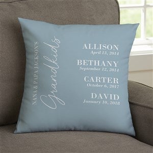 Grandchildren Birthdate Personalized 14 Photo Throw Pillow - 41482-S