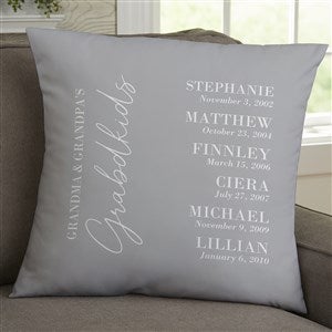 Grandchildren Birthdates Personalized Throw Pillow - Large - 41482-L