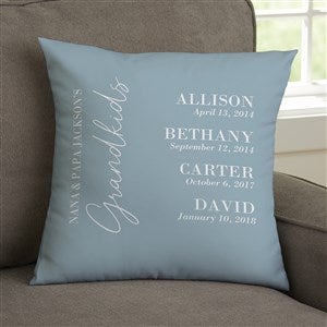 Grandchildren Birthdates Personalized Velvet Throw Pillow - Small - 41482-SV