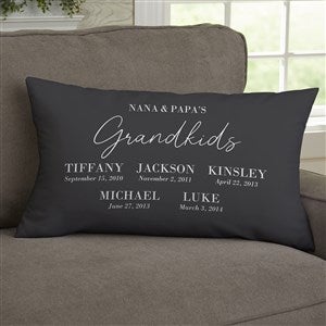 Grandchildren Birthdates Personalized Velvet Lumbar Pillow - 41482-LBV