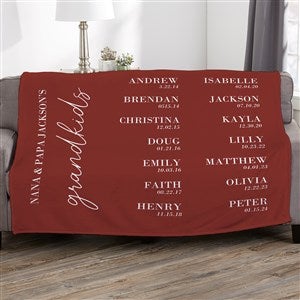 Grandchildren Birthdate Personalized 50x60 Plush Fleece Blanket - 41483-F