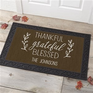 Thankful Grateful Blessed Personalized Doormats- 20x35 - 41516-M