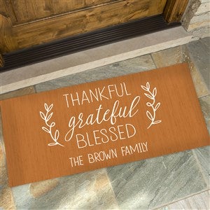 Thankful Grateful Blessed Personalized Doormats- 24x48 - 41516-O