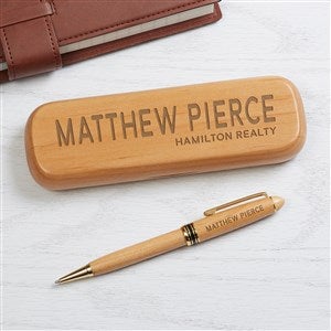 Bold Style Office Personalized Alderwood Pen Set - 41520