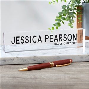 Engraved Desk Name Plates, Faux Leather