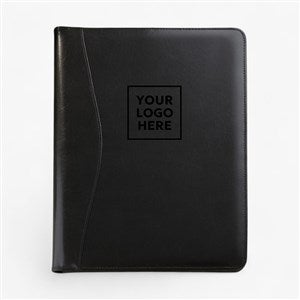 Personalized Logo Black Leather Portfolio - 41569