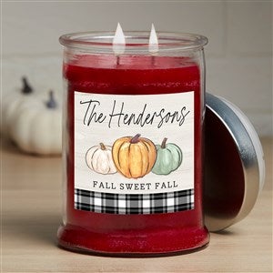 Fall Family Pumpkins Personalized Candle Jar - Cinnamon - 41583-C