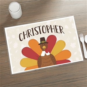 Thankful Turkey Personalized Laminated Placemat - 41585