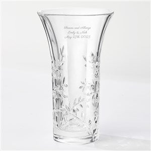 Vera Wang Engraved Crystal Leaf Vase for Weddings & Anniversaries - 41603