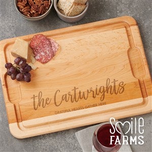 Smile Farms - Seasonally Script Personalized Maple Charcuterie Board -12X17 - 41614