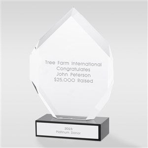 Engraved Glass Geometric Flame Recognition Award - 41621