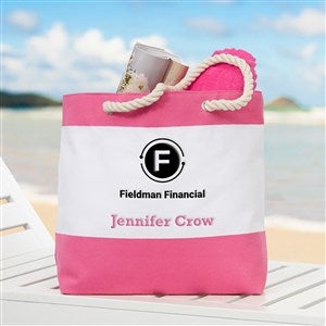 Embroidered Logo Pink Beach Bag - 41627-P