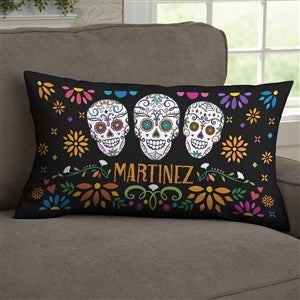 Day of the Dead Personalized Lumbar Velvet Throw Pillow - 41643-LBV