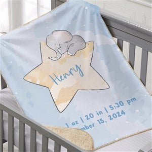 Baby Elephant Personalized 30x40 Sherpa  Blanket - 41645-SS