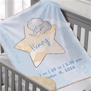 Baby Elephant Personalized 30x40 Sherpa Blanket - 41645-SS