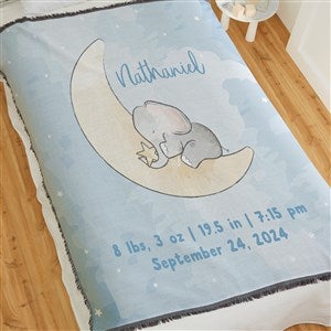 Baby Elephant Personalized 56x60 Woven Throw Blanket - 41645-A