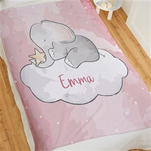 Baby Elephant Personalized 50x60 Lightweight Fleece Blanket - 41645-LF