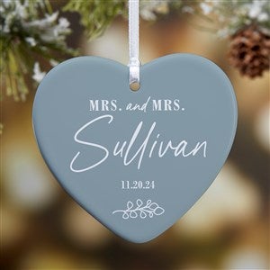 Botanical Wedding Personalized Heart Ornament- 3.25" Glossy - 1 Sided - 41660-1S
