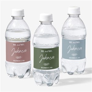 Botanical Wedding Personalized Water Bottle Labels - 41662