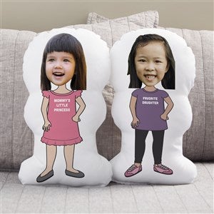 Girl Personalized Photo Character Throw Pillow - 41669