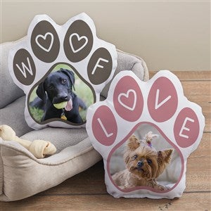 Pet Paw Personalized Photo Throw Pillow - 41672