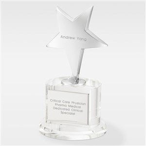 Engraved Crystal and Silver Star Award - 41677