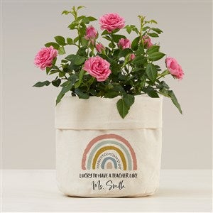 Boho Rainbow Teacher Personalized Canvas Flower Planter- 7x7 - 41697