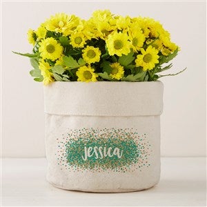 Sparkling Name Personalized Canvas Flower Planter- 5x6 - 41708-S