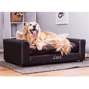 Personalized Pet Leatherette Espresso Sofa - Large - 41720D-L
