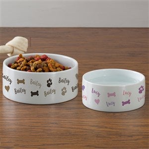 Playful Puppy Personalized Pet Bowl - Large