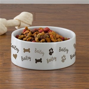 Playful Puppy Personalized Pet Bowl - Large - 41726-L