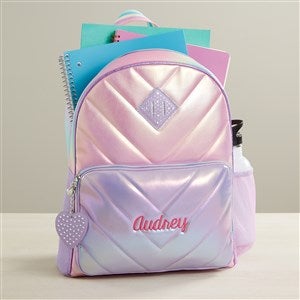 Chevron Quilted Rhinestone Personalized Backpack - 41766