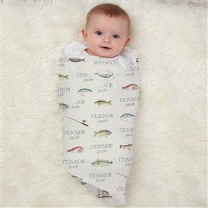 Gone Fishing Personalized Receiving Blanket - 41769