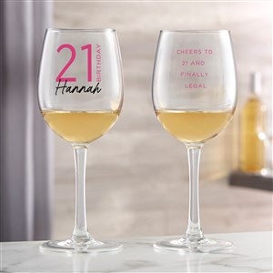 Birthday Bash Personalized Birthday White Wine Glass - 41775-W