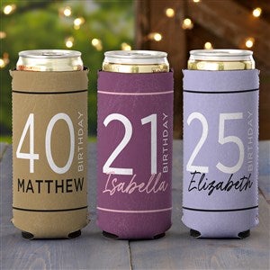 Birthday Bash  Personalized Slim Can Cooler - 41783