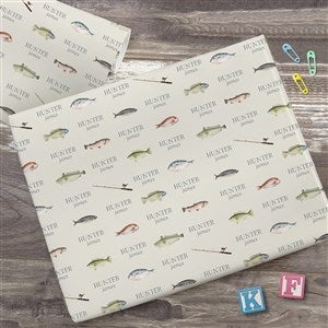 Gone Fishing Personalized Wrapping Paper Roll - 6ft Roll - 41785-R
