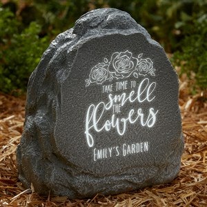 Smell the Flowers Personalized LED Outdoor Garden Stone - 41795